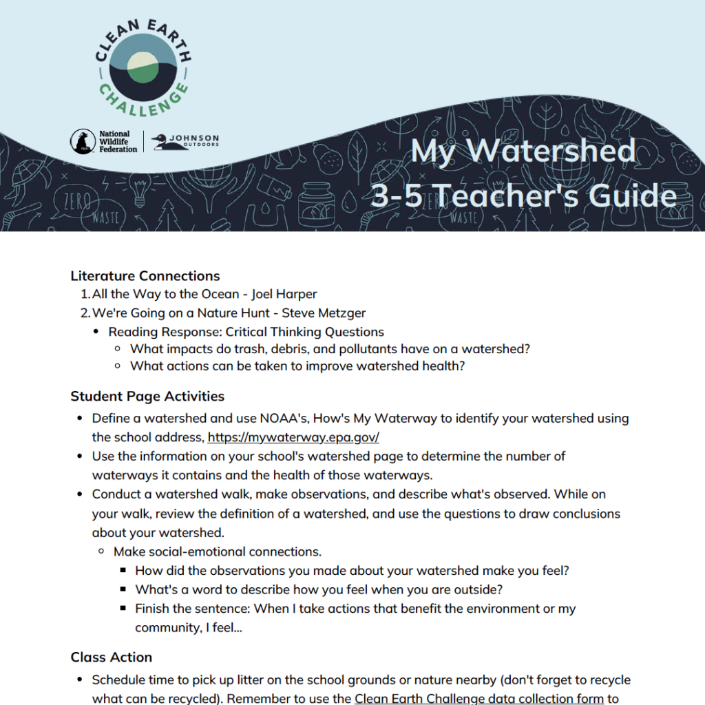 My Watershed 3-5 Teacher's Guide