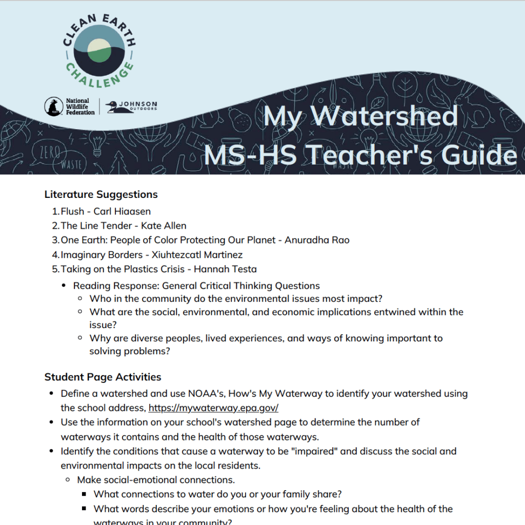 My Watershed MH-HS Teacher's Guide